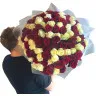 Букет из 101 красной и белой розы Love Sparks